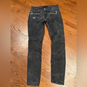 Work Custom Jeans distressed low rise moto skinny jeans